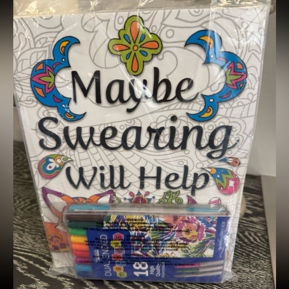 Maybe Swearing Will Help Adult Coloring Book & Markets Set for Adults Relaxation - Picture 2 of 4